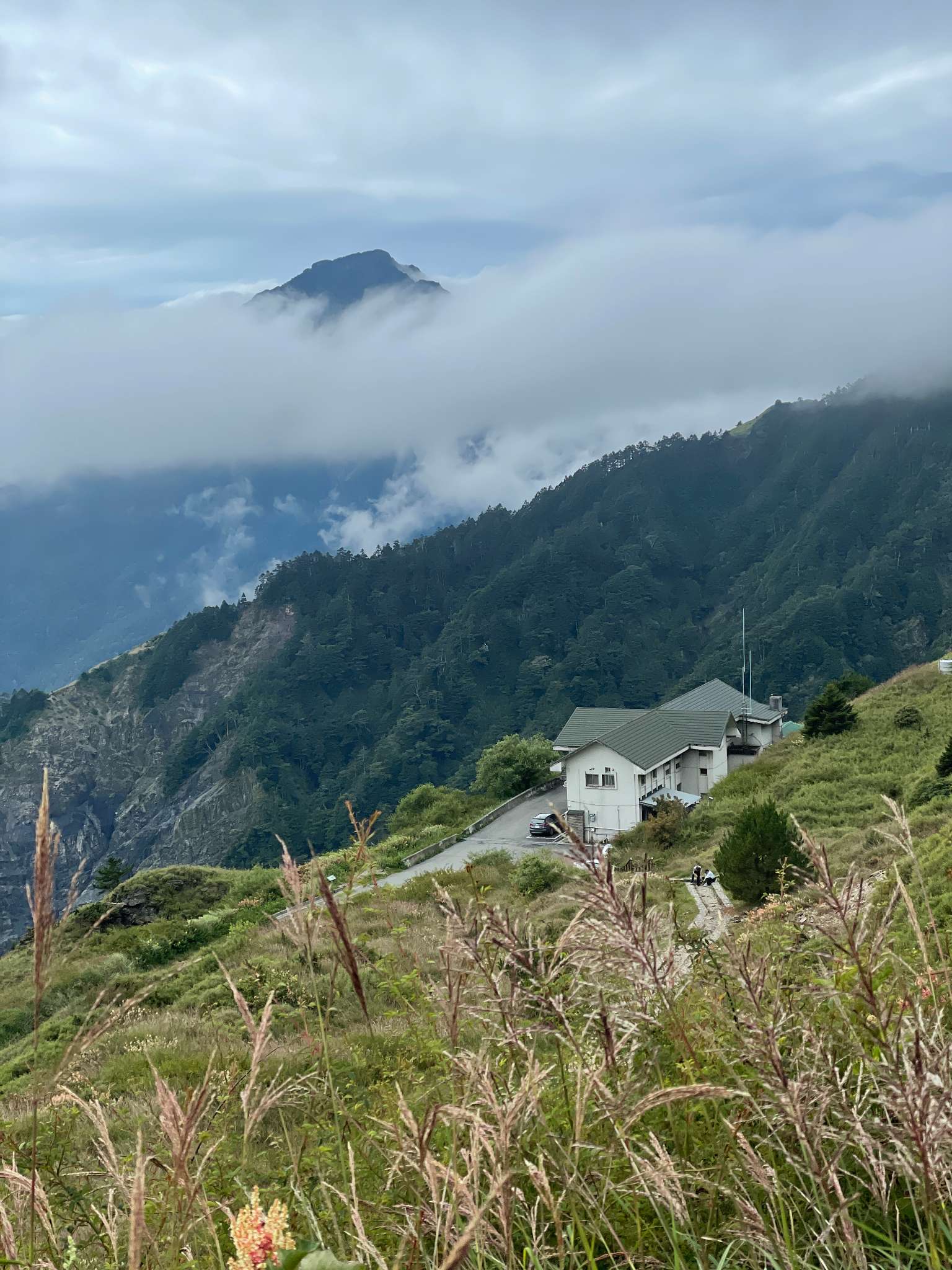 滑雪山莊旁就是合歡東峰的登山口。