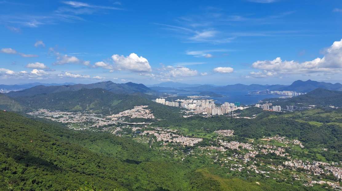 大刀屻山脊視野開揚，可遠眺林村谷、大埔及新界東北一帶景色。